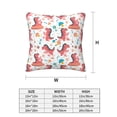 thumbnail image 2 of Throw Pillow Covers, cute Dinosaur pink Soft Square Pillow Cases with Invisible Zipper for Couch Bed Sofa, Farmhouse Fall Home Decor 18"x18", 2 of 7
