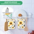 thumbnail image 4 of Yayeee Pot Holders Kitchen Heat Resistant with Pocket 7"x9.8" Cotton Oven Cooking Hot Pads, White Watercolor Sunflowers, 4 of 7