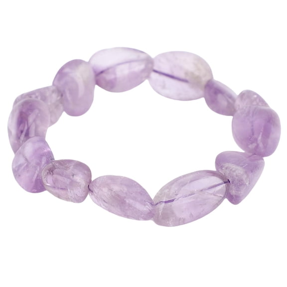 M Buder Amethyst Beaded Bracelet Elastic Crystal Gemstones Jewelry for Women, Teen Girls, Perfect for Birthday, Anniversaries, Everyday Fashion Accessory (7 inches / 17.8 cm)