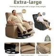 thumbnail image 6 of Oversized Recliner Chair,Manual Recliner, PU Leather Pushback Recliner Chair, Single Lazy Sofa Chair with Two Cup Holders and Side Pocket, Living Room Recliner, 6 of 7