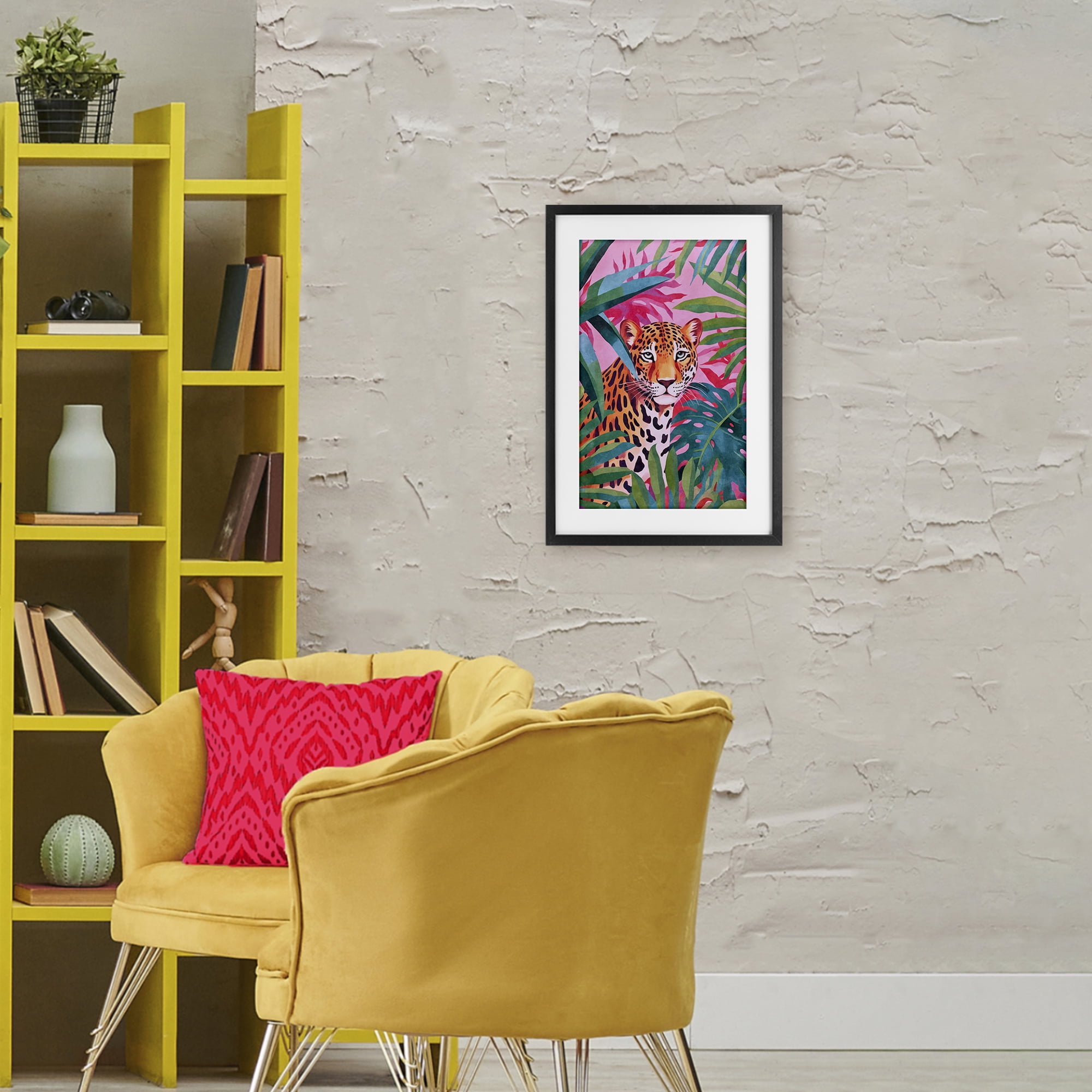 Stupell Industries Wild At Heart Leopard Black Framed Print Under Glass, design by Andrea Haase