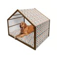 thumbnail image 1 of Cats Pet House, Pattern with Playful Kitty Faces Wearing Eyeglasses Among Pawprints for Pet Lovers, Outdoor & Indoor Portable Dog Kennel with Pillow and Cover, 5 Sizes, Multicolor, by Ambesonne, 1 of 4