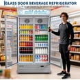 thumbnail image 4 of 34.8 Cu.ft Commercial Beverage Fridge, Double Glass Door Display Refrigerator with Adjustable Shelves, Customizable LED Lightbox & Frost-Free System, Beverage Cooler for Restaurant Bar Store, Silver, 4 of 8