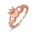 thumbnail image 3 of 12mm-Claddagh Toe Band Ring 925 Sterling Silver Thin Adjustable Stylish Rings for Women, 3 of 5