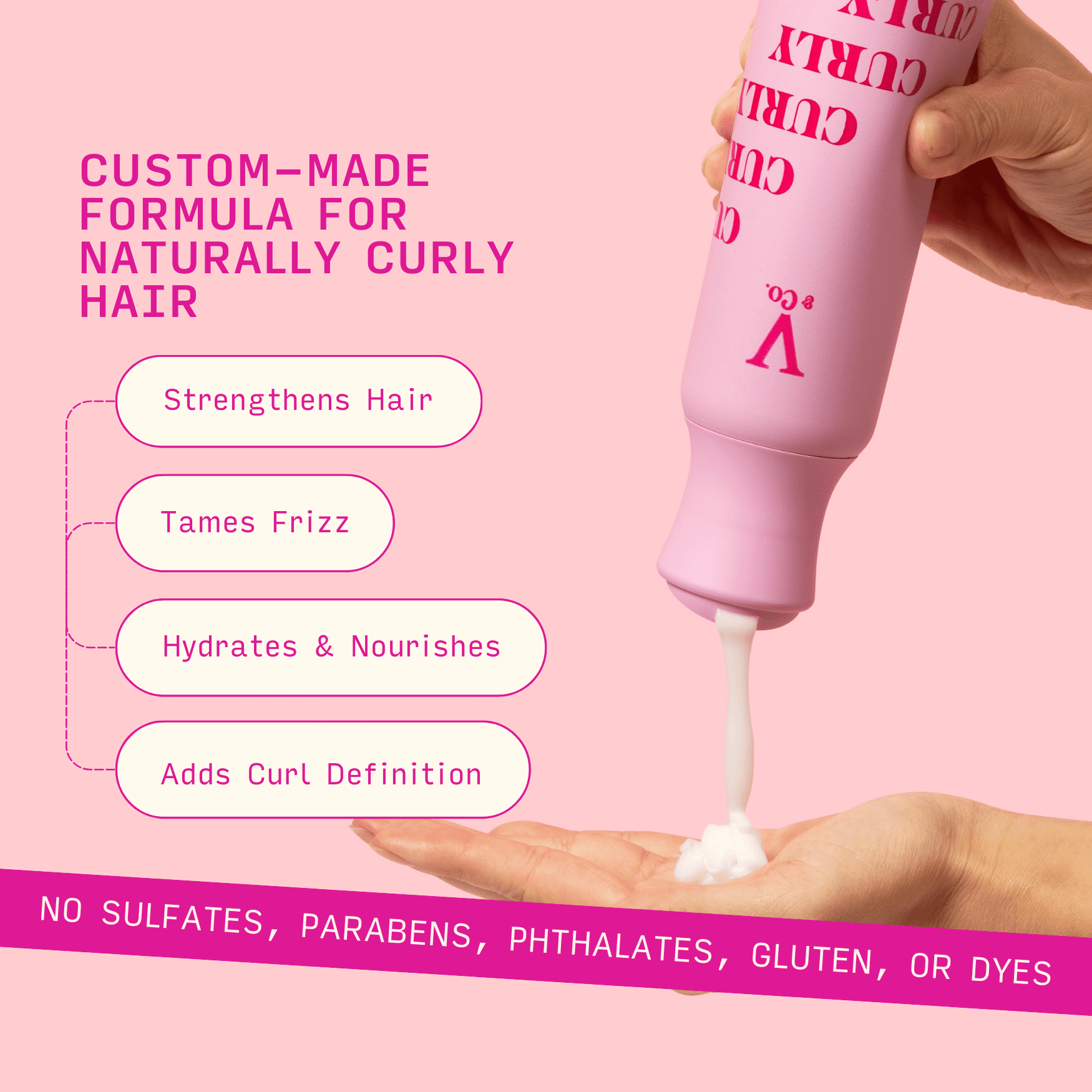 V&Co. Beauty Curly Hair Moisturizing Conditioner with Peptide Technology, 12 oz, Squeeze Bottle  (图3)