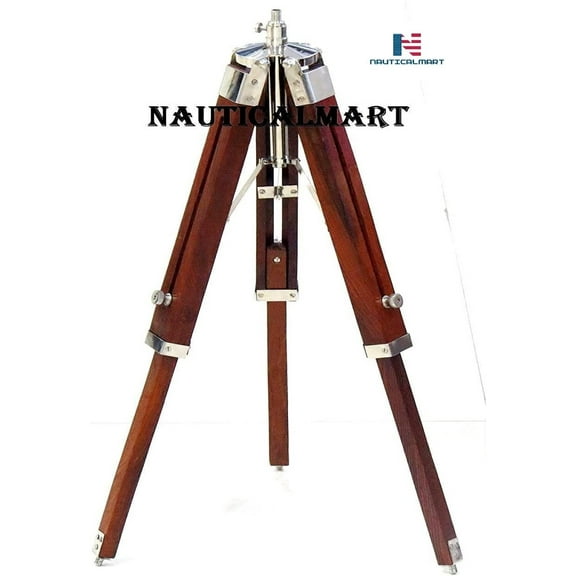 NauticalMart Wooden Tripod Table Lamp for Living Room, Home Decor