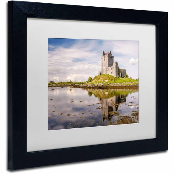 Trademark Fine Art "Dunguaire Castle Ireland" Canvas Art by Pierre Leclerc, White Matte/Black Frame