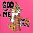 thumbnail image 6 of Wild Bobby God Made Me This Way Cross with Sunflowers Inspirational/Christian Unisex Crewneck Sweatshirt, Neon Pink, Small, 6 of 6