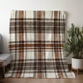 thumbnail image 3 of [1 Soft Cozy Throw Blanket] 1pc, Vintage Plaid Print Throw Blanket, Soft and Cozy Flannel, Warm Comfort for Sofa Bed Car Office, All-Season Gift Blanket, Polyester Knit, 3 of 6