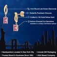 thumbnail image 2 of Gem Stone King 14K Yellow Gold Pink and White Lab Grown Diamond Earrings for Women | 0.95 Cttw | Gemstone April Birthstone | Emerald Cut 6X4MM, 2 of 6
