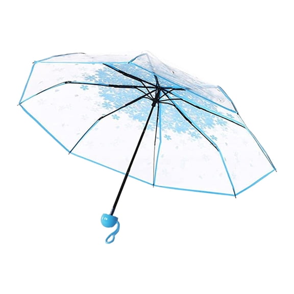 Transparent Clear Umbrella 3 Fold Umbrella,for Toddler Boys and Girl Ages 3-7,Kids Clear Umbrella Pack Transparent Bubble Umbrella with Easy Grip Handle Dome Windproof Stick Umbrellas