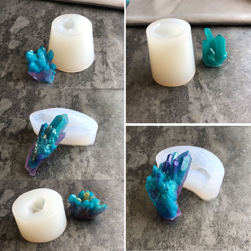 Silicone Molds Quartz Rock Cluster Mold Crystal Epoxy Resin Mould for DIY Making Necklace Pendant Decor Craft