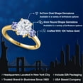 thumbnail image 2 of Gem Stone King 10K Yellow Gold White Moissanite and Blue Tanzanite Engagement Ring for Women | 2.70 Cttw | Oval 9X7MM | Gemstone Birthstone | Size 9, 2 of 7