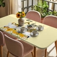 thumbnail image 3 of Yellow Bee Gnomes Table Cloths for 5 Foot Rectangle Tables, Spring Floral Daisy Farmhouse Patio Waterproof Elastic Fitted Tablecloths, Washable Rectangular Table Cover for Camping, 3 of 8