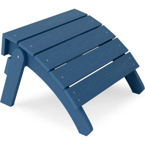 WSSYzyzf Adirondack Ottoman Patio Foot Rest Folding Adirondack Footstool Weather Resistant for Adirondack Chair Outdoor Porch Backyard Garden Durable,Navy Blue