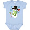 thumbnail image 3 of Inktastic Christmas Snowman in Top Hat with Candy Cane Boys or Girls Baby Bodysuit, 3 of 5