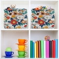 thumbnail image 6 of Yayeee Canvas Storage Basket with Handles for Shelves Fabric Bins Closet Organizer, Colorful Flowers Pattern, 6 of 8