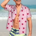 thumbnail image 5 of Lsque Strawberry And Heart pattern Hawaiian Shirt for Men, Unisex Summer Beach Casual Short Sleeve Button Down Shirts-3X-Large, 5 of 9
