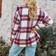 thumbnail image 5 of Puntoco Señoras Invierno Sin Capucha A Cuadros Solapa Camisa De Manga Larga Casual Top Chaqueta Liquidación Puntoco Puntoco-4822, 5 of 5
