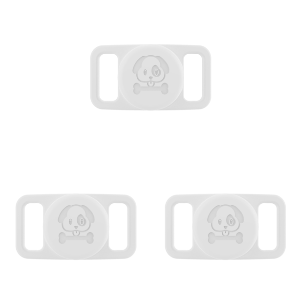 Para Apple Airtag Funda Silicona Soporte Collar Perro Impermeable () Blanco