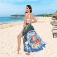 thumbnail image 6 of FORMRS Womens Long Sarong Beach Wrap Semi-Sheer Bikini Skirt Bathing Swimsuit Cover Up, Red Goldfish, 6 of 7