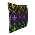 thumbnail image 2 of Kll Mardi Gra Geometric Decorative Throw Pillow Covers Velvet Soft For Couch Sofa Bedroom Living Room Outdoor -16"X16", 2 of 8