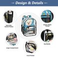 thumbnail image 5 of Large Clear PVC Backpack Heavy Duty See Through Backpack for Adults Work Travel, Festive White Puppy Printed 12L, 5 of 8