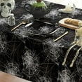 thumbnail image 4 of Halloween Tablecloth 52×70 Inch Rectangular, Black Cobweb Washable Table Cover for Party Picnic Dinner Decor, 4 of 6