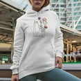 thumbnail image 2 of Find the Beauty in Everyday Quote with Hand Drawn Woman & Flowers Art Merch Gift, White Hooded Sweatshirt or Hoodie, Small, 2 of 5