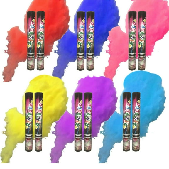 King of Sparklers Party Pop 15" Smoke Confetti Poppers, Red (2 Pack)