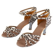 KAUU Soft Comfortable Latin Shoes Fashion Dance Shoe for Women Leopard Print 37