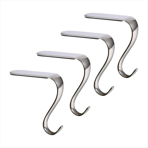 Christmas Stocking Holders Xmas Fireplace Hanger Hooks Holiday Mantel Garland Clips Metal Grips Set of 4 (Silver),4 * fireplace hook,Silver