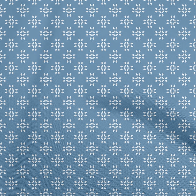 oneOone Viscose Chiffon Medium Blue Fabric Asian Block Craft Projects Decor Fabric Printed By The Yard 42 Inch Wide