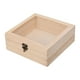 thumbnail image 1 of Caja de madera para exhibición de joyas con tapa abatible, caja de regalo de madera sin terminar 20cmx20cmx8cm, 1 of 9