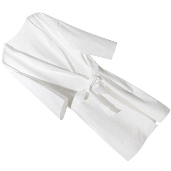 DINHEAROM 1Pack Women’s Bathrobe in White Cotton for Daily Use