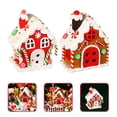 thumbnail image 3 of 2pcs Christmas Candy House Lighted Gingerbread House Tabletop Decor Christmas Gift, 3 of 7