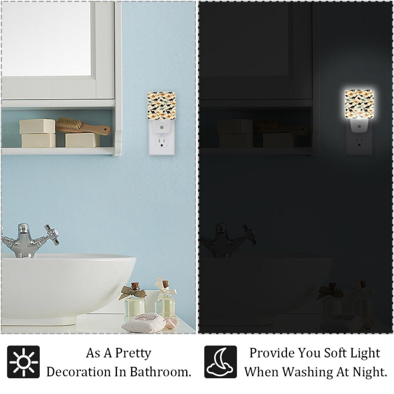 PhooArto Cute Dinosaur Silhouettes Pattern Plug in LED Night Light Auto Sensor Dusk to Dawn Decorative Night for Bedroom, Bathroom, Kitchen, Hallway, Stairs, Baby's Room, Energy Saving