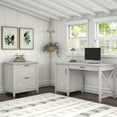 thumbnail image 4 of Bush Furniture Key West 54W Computer Desk with Storage and 2 Drawer Lateral File Cabinet in Linen White Oak, 4 of 6