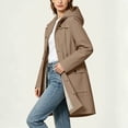 thumbnail image 4 of HappyYEE Women's Rain Coat with Drawstring Waist Plaid Lined Hooded Windbreaker Lightweight Waterproof Rain Jacket with Pockets XXL, 4 of 9