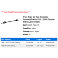 thumbnail image 2 of Front Right CV Axle Assembly - Compatible with 1998 - 2000 Chrysler Sebring Convertible 1999, 2 of 2