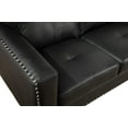 thumbnail image 2 of Golden Furniture 3 PCS Faux Leather Sofa Couch Set, Black Living Room Set with Sofa, Loveseat and Chair, 2 of 9