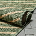 thumbnail image 3 of Well Woven Linden Green Indoor / Outdoor Flat Weave Pile Stripes Geometric Pattern Runner Rug 3x10 (2'7" x 9'10"), 3 of 8
