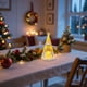 thumbnail image 5 of Luz nocturna de árbol de Navidad de plástico transparente brillante | Decoración navideña de escritorio | Lámpara ambiental LED para oficina en casa | Ambiente acogedor de cuento de hadas, 5 of 6