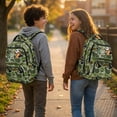 thumbnail image 2 of Yspwyqan Woodland Camo School Backpack for Kids Teens, Bass Fish Soccer 600D Polyester Lightweight Bookbag, Multi-Pocket Fits 15.6 Laptop for Elementary Middle High, 2 of 7