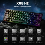 ATTACK SHARK X68 HE Rapid Trigger Keyboard Magnetic Switch 60% Wired 8KHz Magnetic Keyboard With 0.01mm RT Accuracy, Support RT/Snap Tap/DKS/MT/TGL