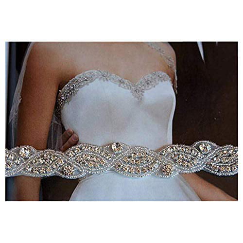 Shoes Crystal Rhinestone Applique Trim Iron on Wedding Bridal Belt Sash Dress