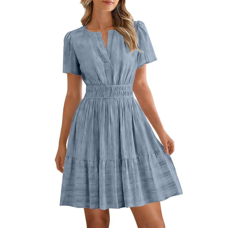 mini plus size boho dress Sentmoon Plus Size Dress 2026 Summer Solid Color Short Sleeve V Neck Off The Shoulder Breathable Regular Fit Dresses for Women Short for Work and Office Off Shoulder Dress in summer pink dresses Designed with curvy silhouettes Material Content:100% Viscose