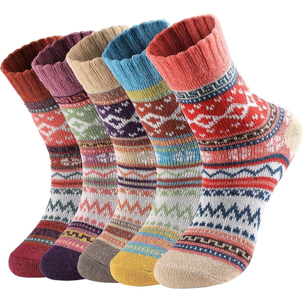 Calcetines de Lana YONGSHENG 5 Paquetes Transpirables para Mujer