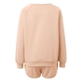 thumbnail image 6 of Women's 2 Piece Shorts Sets Fashion Rainbow Stripe Print Long Sleeve Sweatshirts Fall Winter Comfy Casual Loose Vacation Suits, 6 of 6