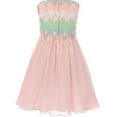 thumbnail image 2 of Big Girls' Embroidery Flowy Chiffon Knee Length Summer Flowers Girls Dresses Mint 8 (K38D4), 2 of 3